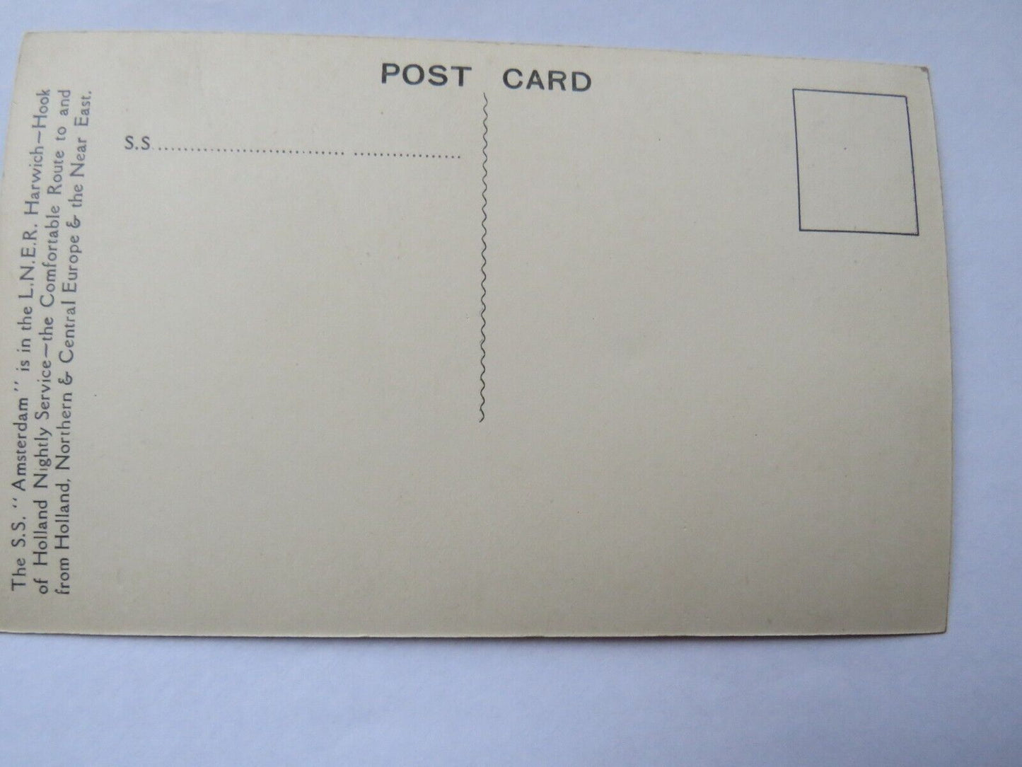 Old Postcard of S.S. "Amsterdam" First Class Entrance On "A" Deck