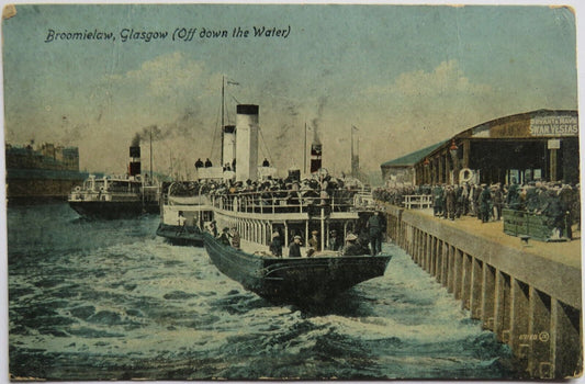 Old Postcard of Broomielaw Glasgow (Off Down The Water) - Ref : 1035