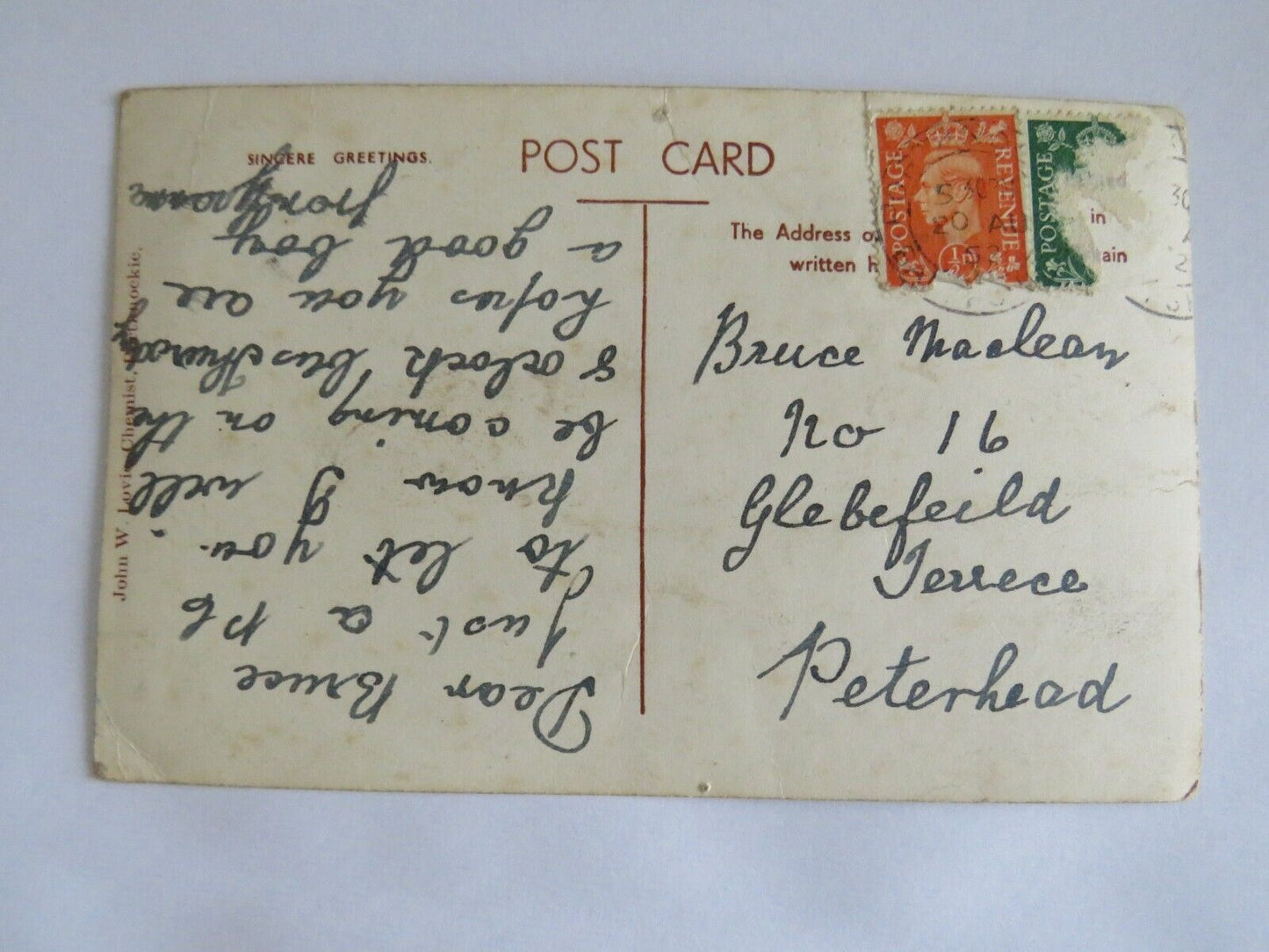 Old Postcard of The Jetty, Portknockie Harbour - Ref : 1022