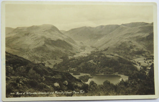 Old Postcard of Head of Ullswater, Grisedale and Helvellyn from Place Fell, 1948