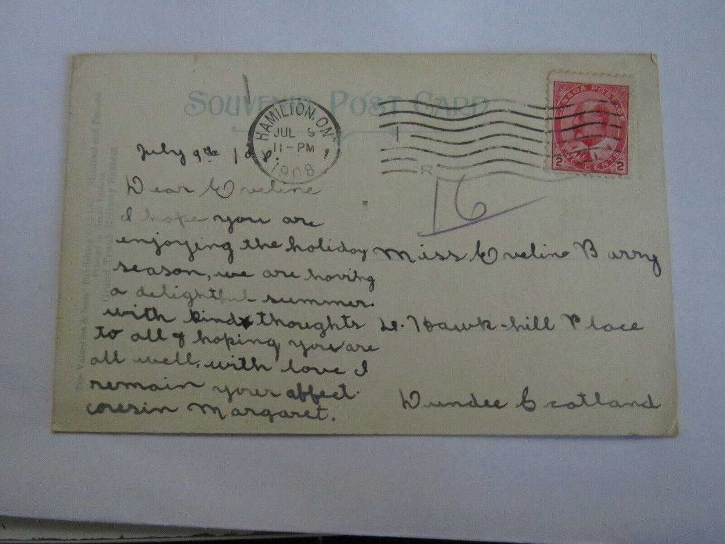 Old Antique Postcard of Peaches Ready For Shipment, Garden of Canada- Ref : 1040