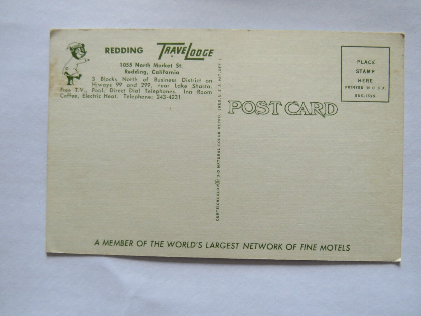 Old Postcard of Redding Travel Lodge, California - Ref : 1009