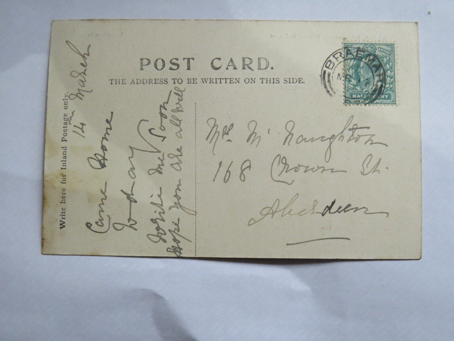 Old Postcard On The Glenmuick Road, Ballater - Ref : 1013
