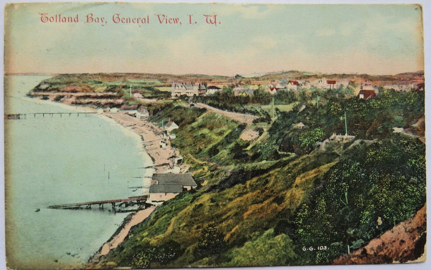 Old Postcard of Totland Bay, General View Isle of Wight 1908