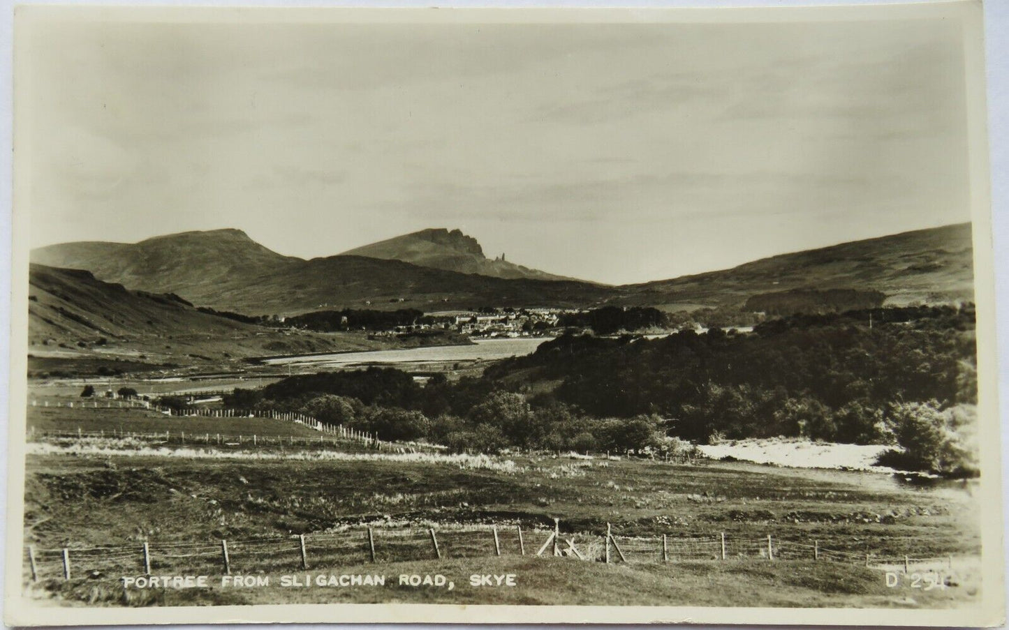Old Postcard of Portree From Sligachan Road, Skye