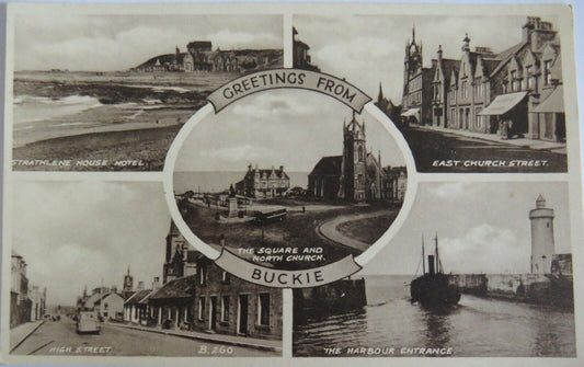 Old Postcard of Greetings From Buckie -  Ref : 1023