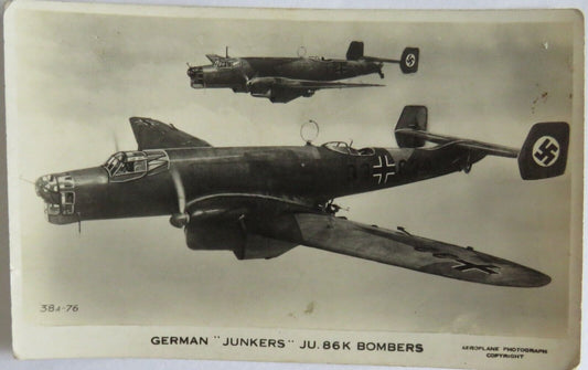 Old Postcard of German "Junkers" JU. 86K Bombers - Ref  : 1019