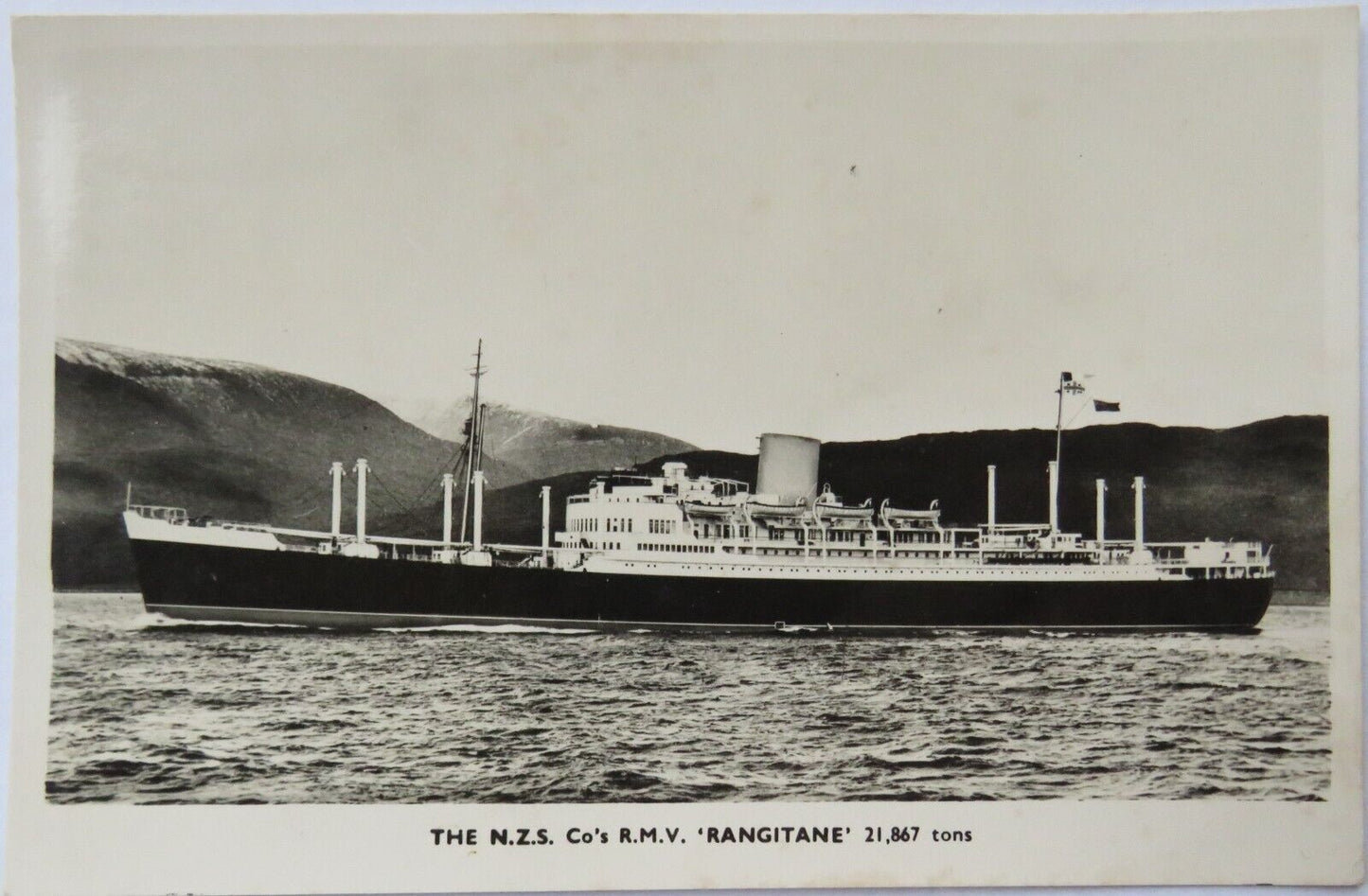 Old Postcard of The N.Z.S. Co's R.M.V "Rangitane"