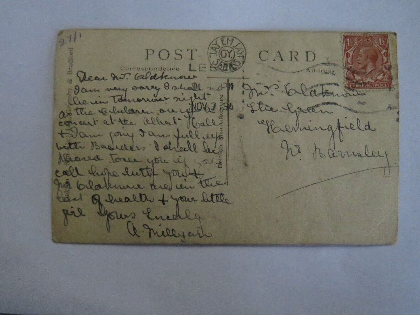 Old Antique Postcard Of The Castle Grounds, Newark - Ref : 1040