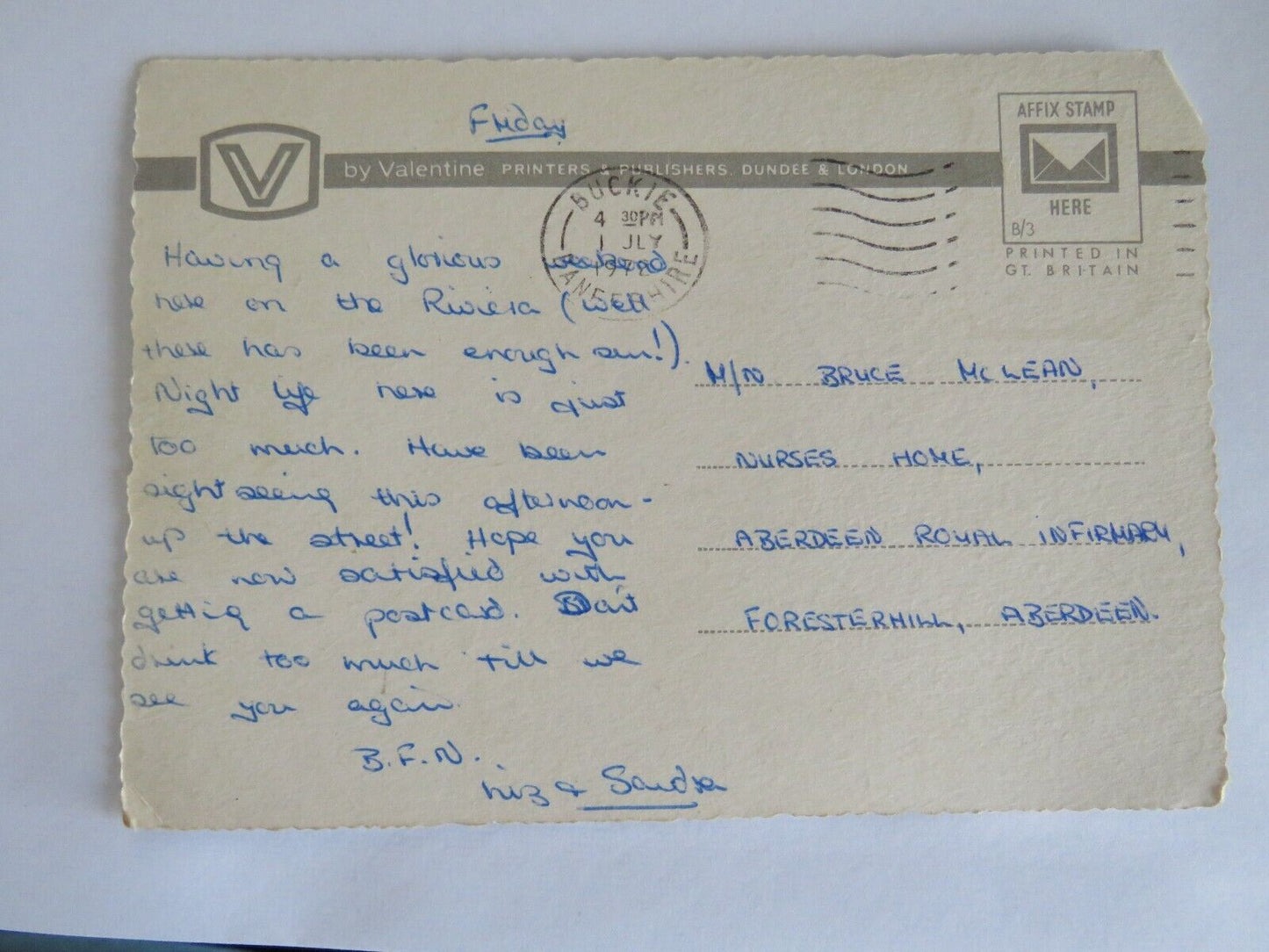 Vintage Postcard of Cluny Harbour, Buckie 1972 - Ref : 1022