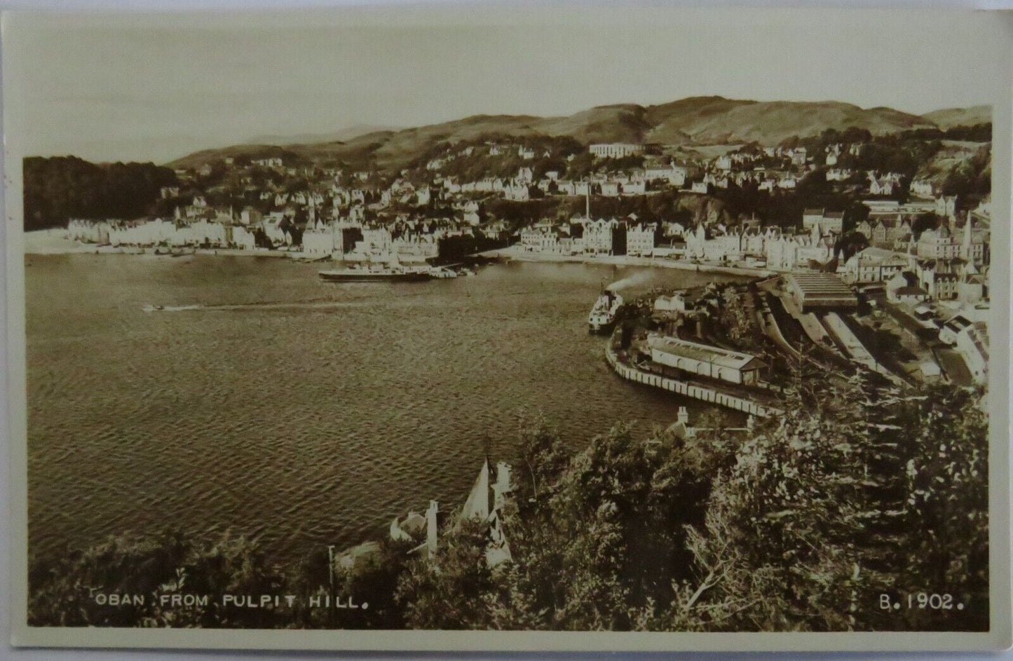 Old Antique Postcard Of Oban From Pulpit Hill - Ref : 1040