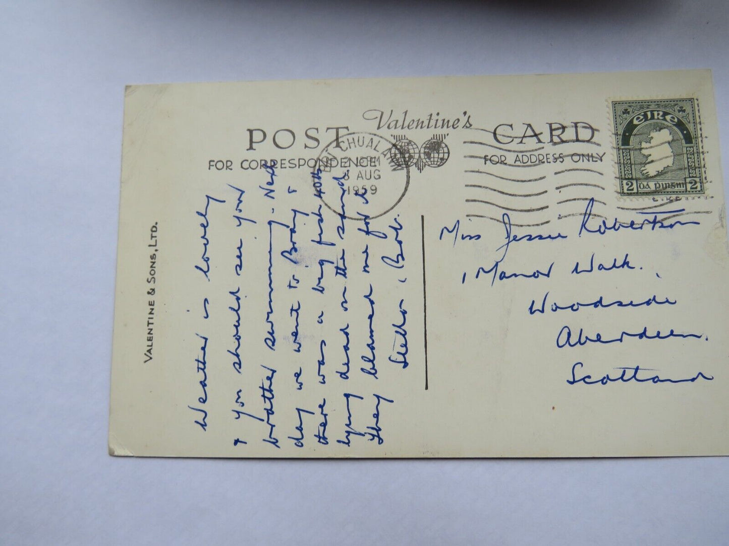 Old Postcard Of General View of Glendalough 1959