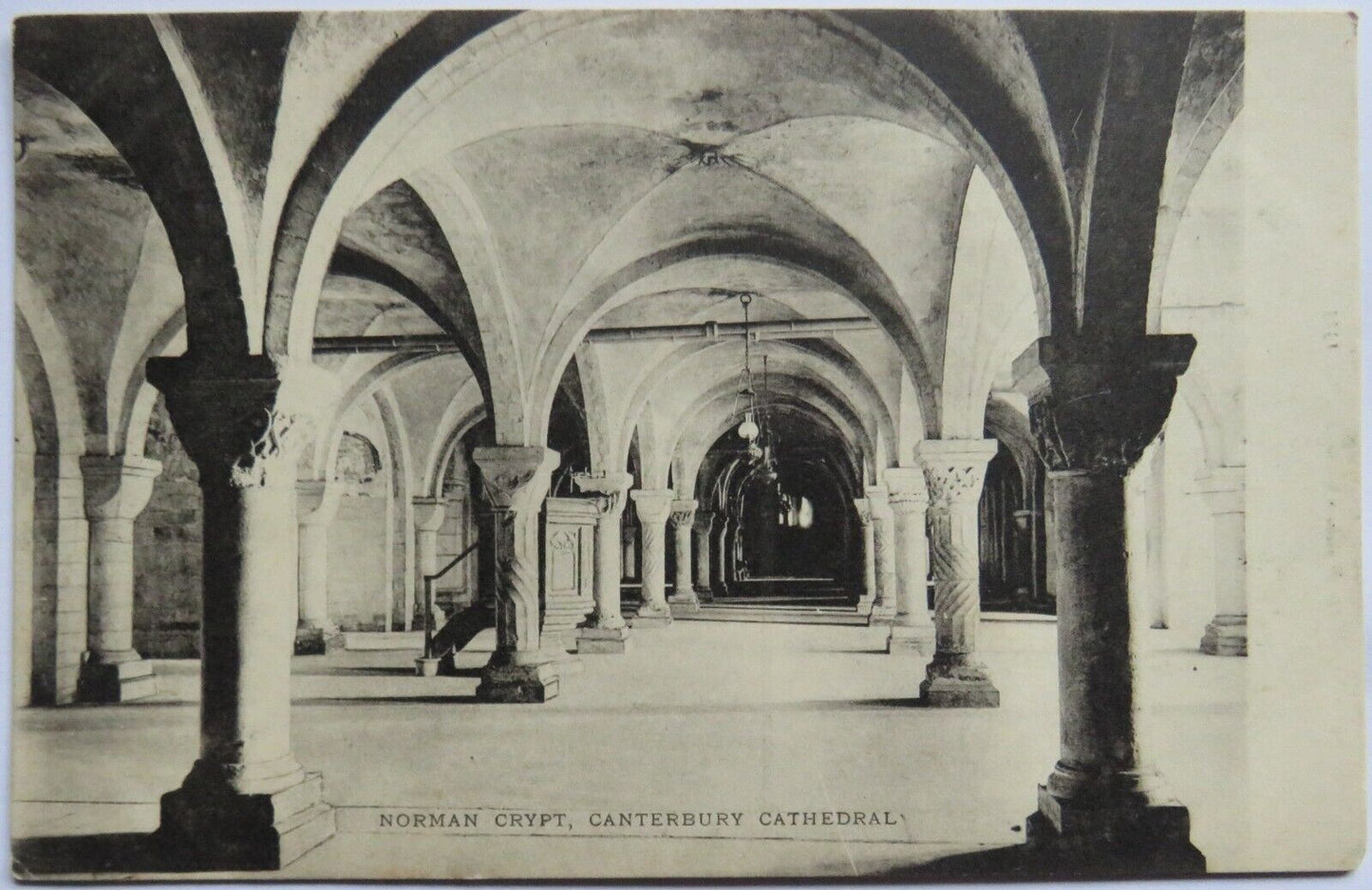 Old Postcard of Norman Crypt Canterbury Cathedral - Ref : 1036