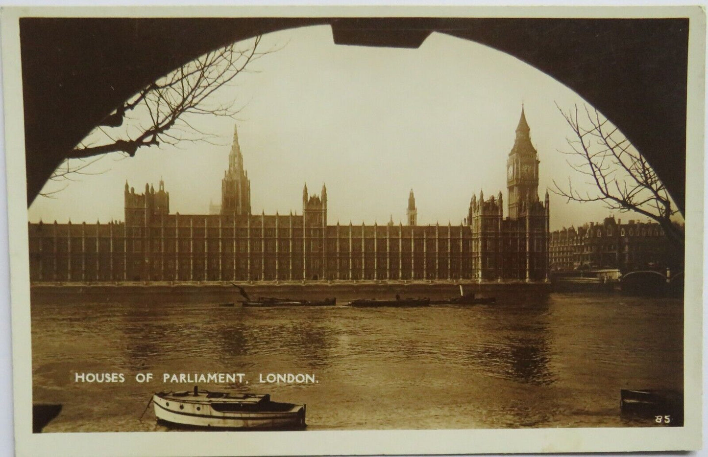 Old Postcard of Houses of Parliament London - Ref : 1032