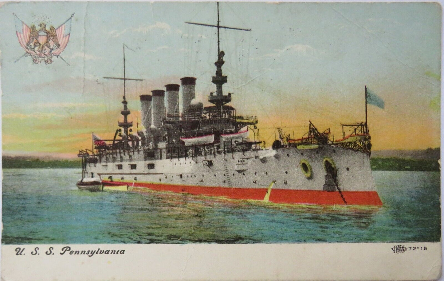 Old Postcard U.S.S. Pennsylvania 1908 - US Navy