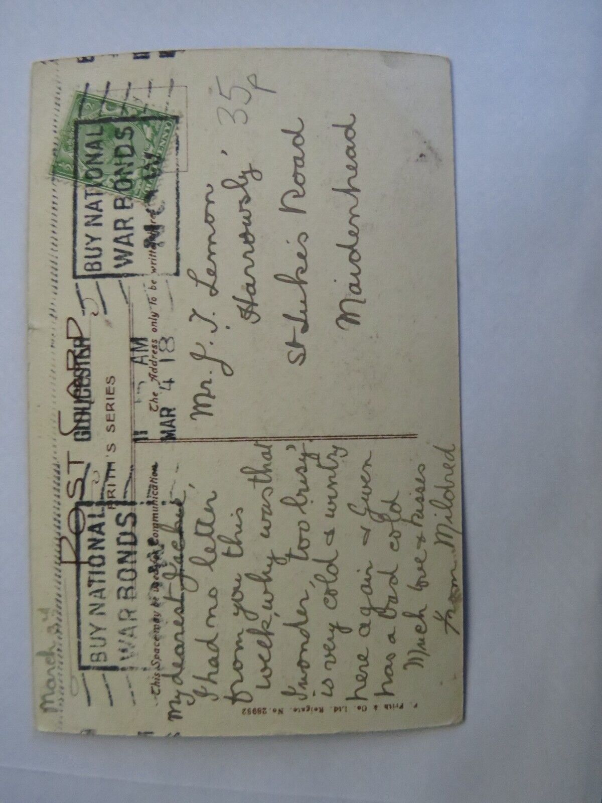 Old Postcard of Gloucester Cathedral, Choir West 1918- Ref : 1036