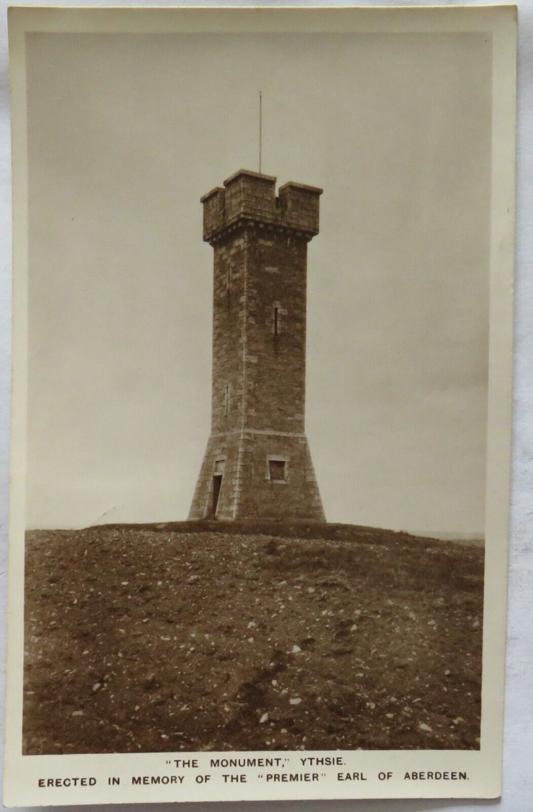 Old Postcard of The Monument Ythsie Memory of Earl of Aberdeen - Ref : 1006