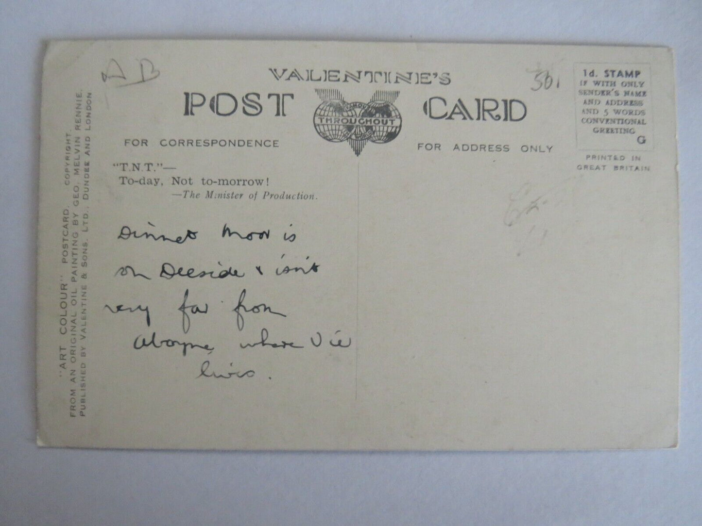 Old Postcard of of Dinnet Moor - Ref : 1017