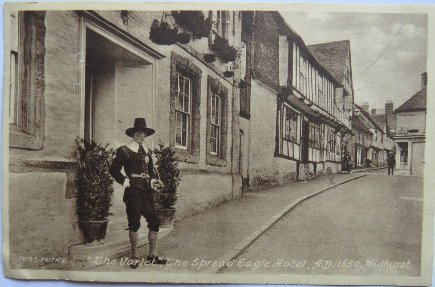 Old Postcard of "The Varlet" The Spread Eagle Hotel A.D.1650 Midhurst - 1946 -