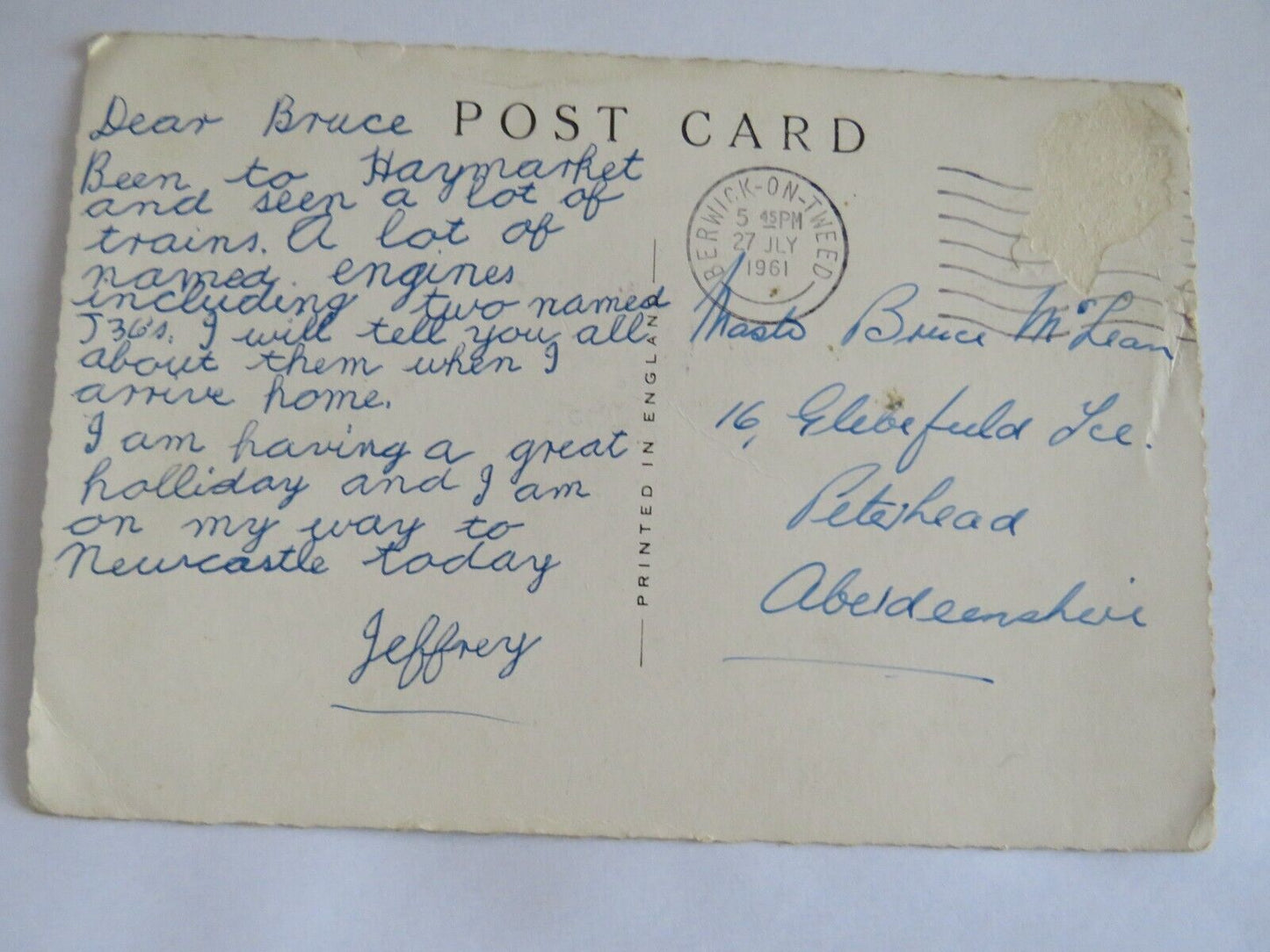 Vintage Postcard Berwick-On-Tweed 1961 - Ref : 1021