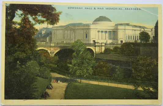 Old Postcard of Cowdray Hall & War Memorial, Aberdeen, 1952