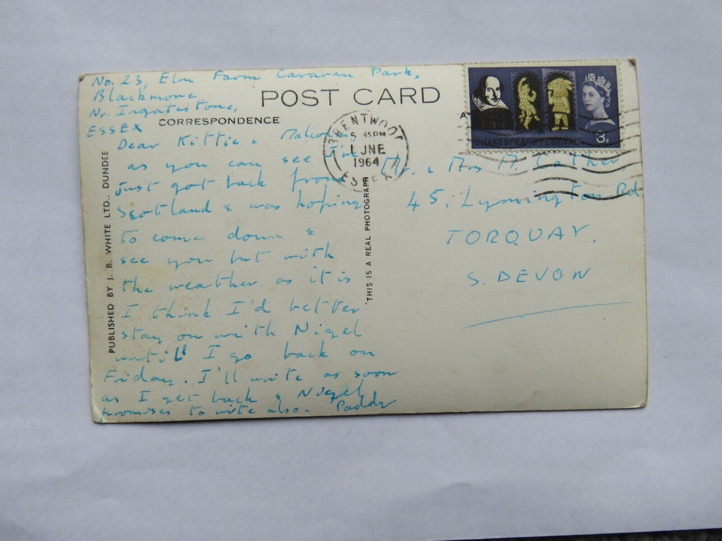 Old Multiview Postcard of a Double Scotch From Tongue 1964