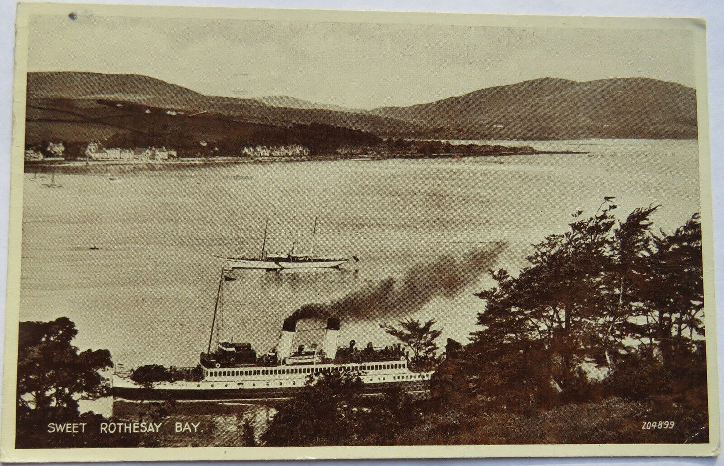 Old Postcard of Sweet Rothesay Bay, 1938