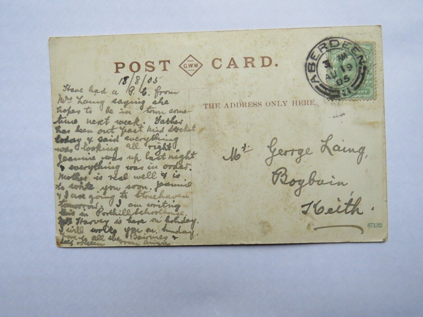 Old Postcard of Room in which Burns was Born, Alloway, 1905