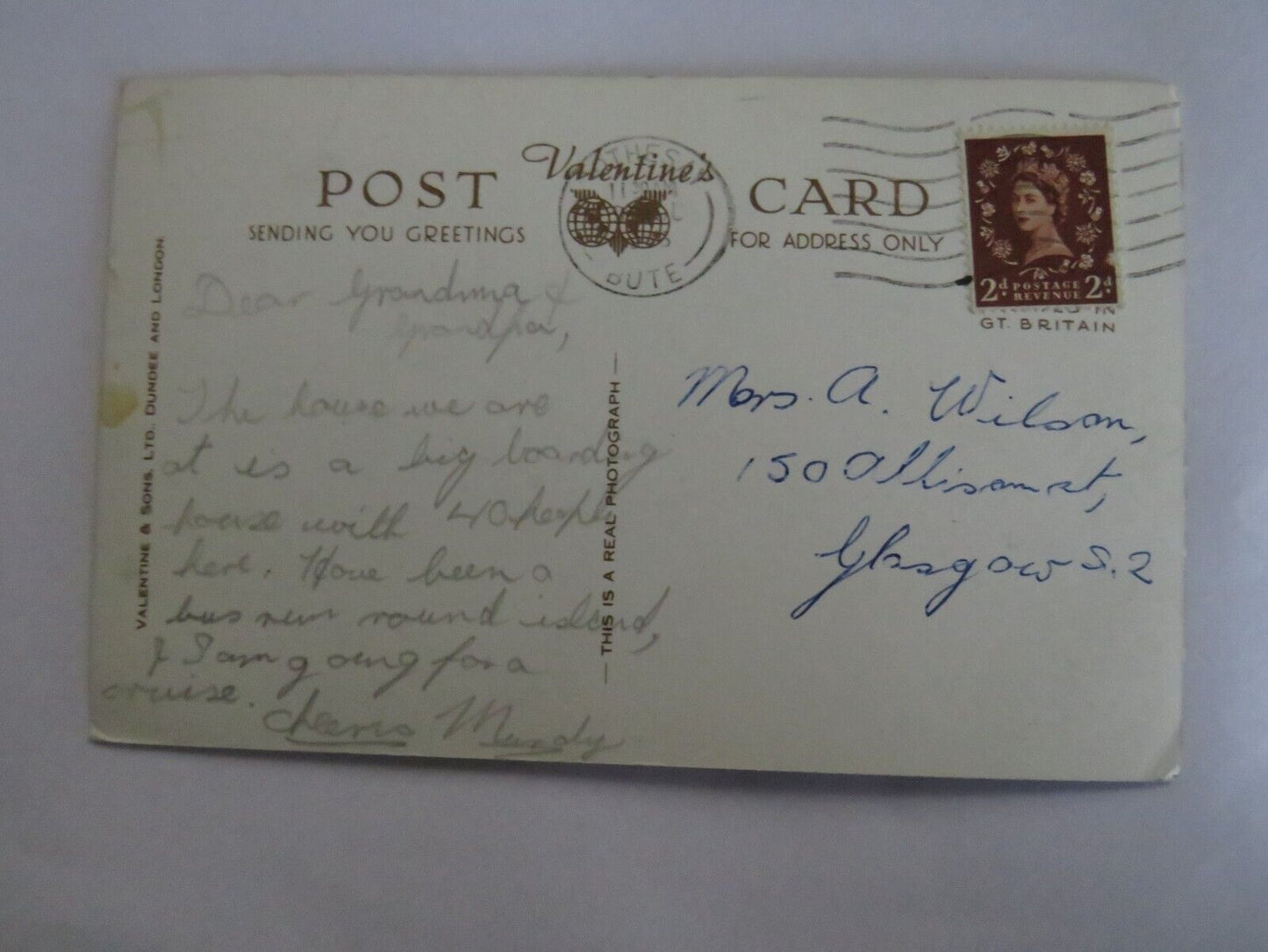 Old Antique Postcard Of Good luck From Rothesay - Ref : 1040
