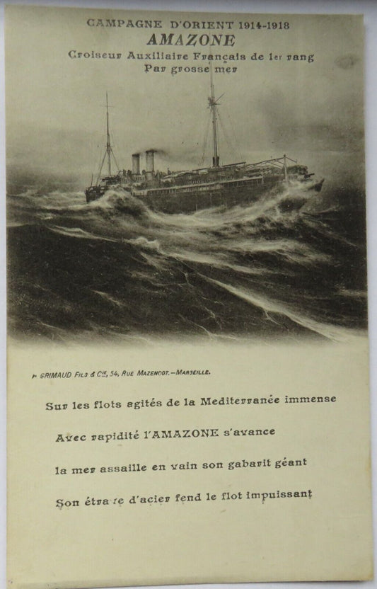 Old Postcard of Campagne D'Orient Amazone