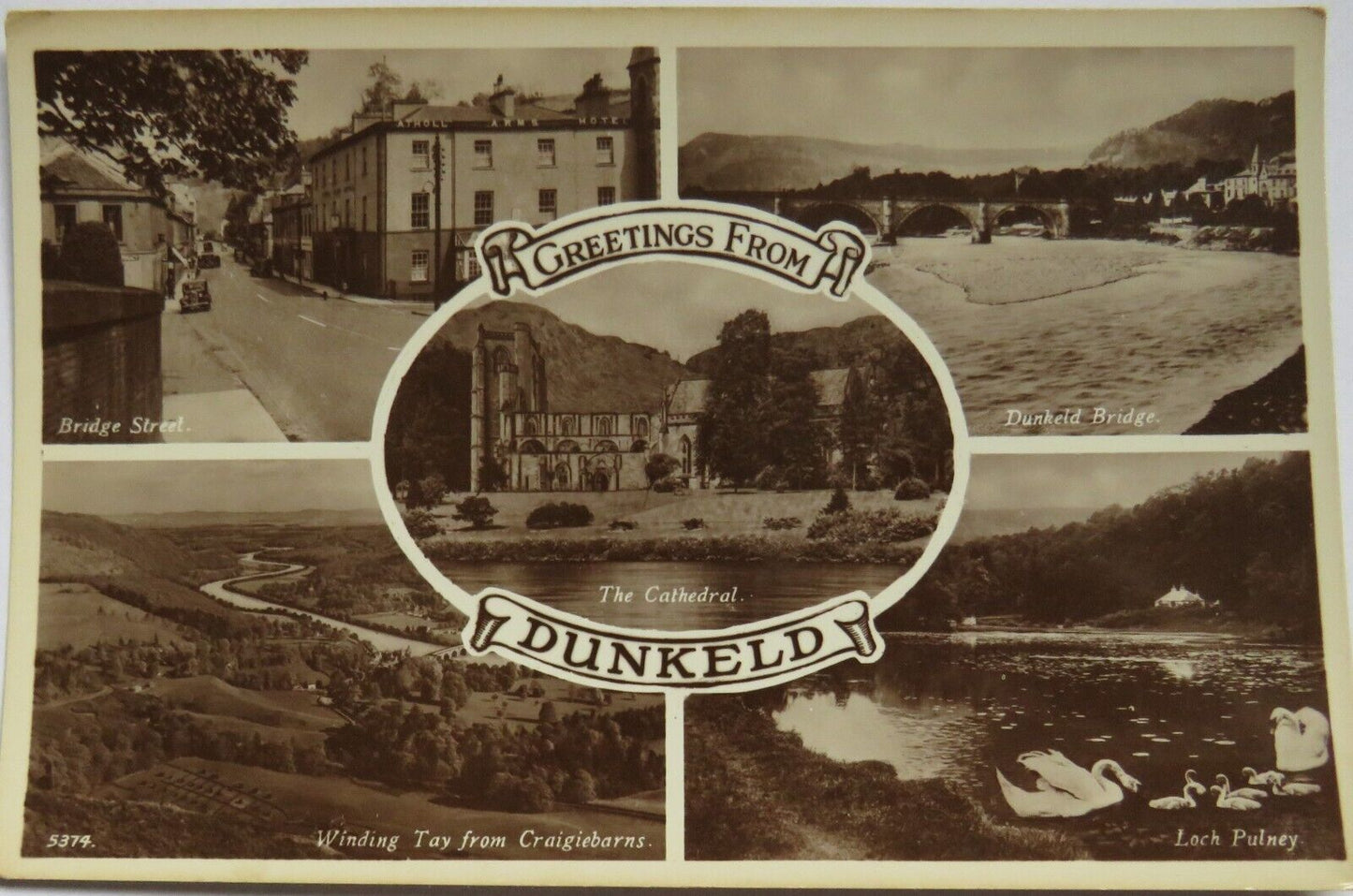 Old Multiview Postcard Greetings From Dunkeld