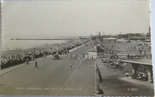 Old Postcard of Beach, Promenade and Putting Green, Ayr - Ref : 1029