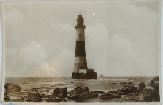 Old Postcard Of Beachy Head Lighthouse, Eastbourne - Ref : 1015