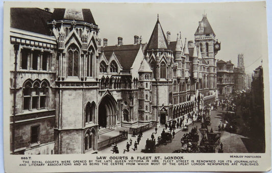 Old Postcard of Law Courts & Fleet Street London
