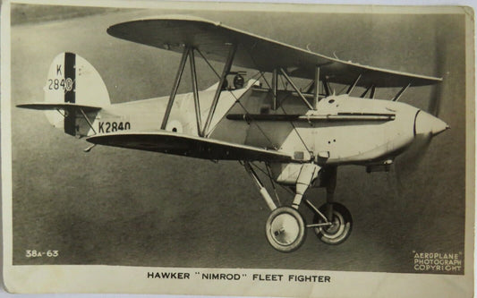 Old Postcard of Hawker "Nimrod" Fleet Fighter - Ref  : 1019