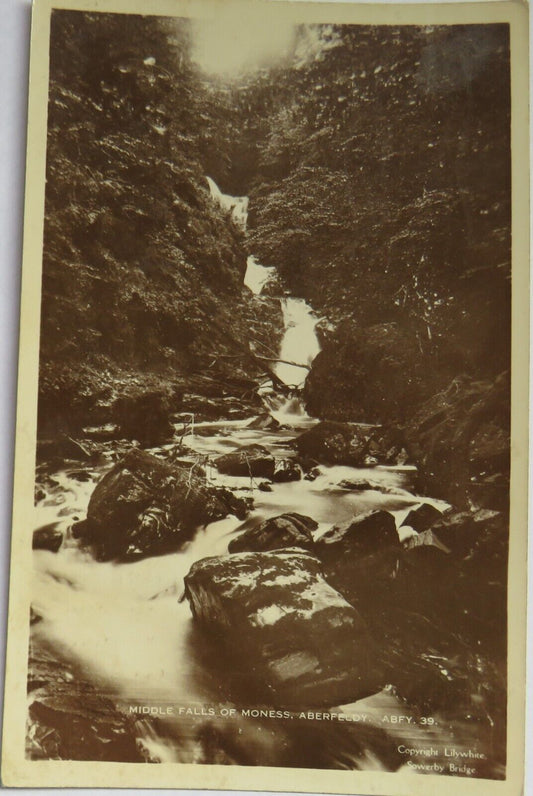 Old Postcard of Middle Falls of Moness, Aberfeldy 1937
