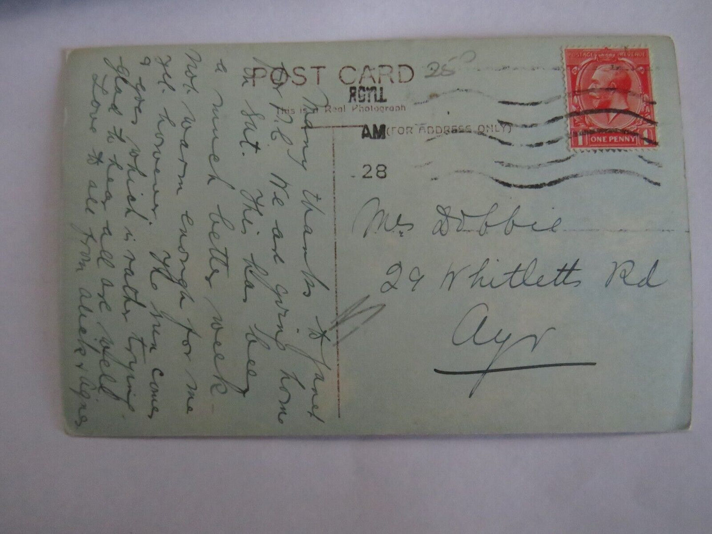 Old Antique Postcard Of Dunoon Castle Rocks 1928 - Ref : 1040