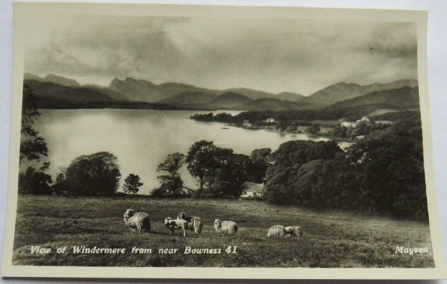 Old Postcard of View of Windermere from near Bowness
