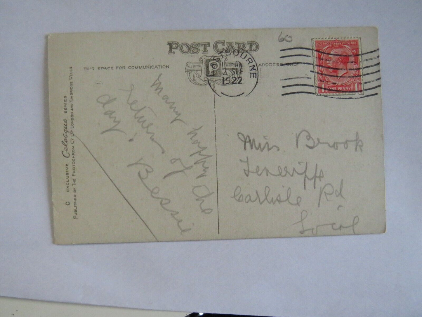 Old Antique Postcard of Clacton-On-Sea The Bridge 1922 - Ref : 1038