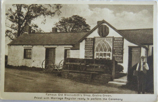 Old Postcard of Blacksmith's Shop, Gretna Green - Ref : 1028
