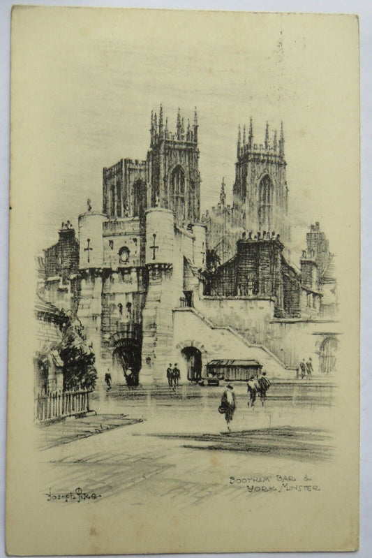 Old Postcard of Bootham Bar & York Minster 1936