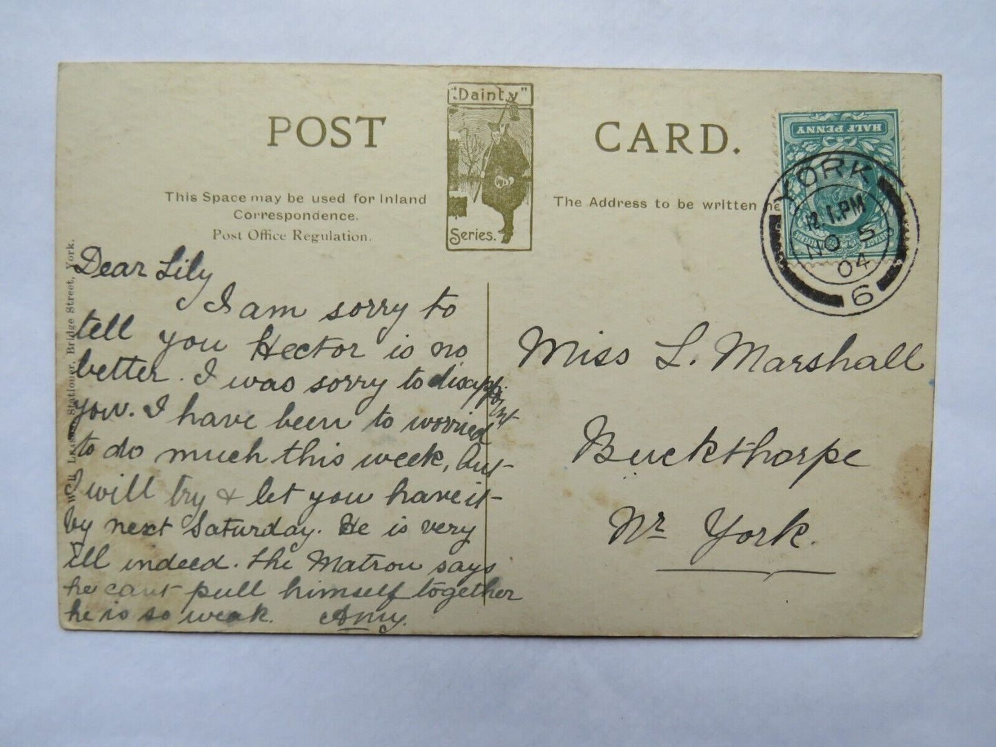 Old Postcard of York Minster - West Front 1904