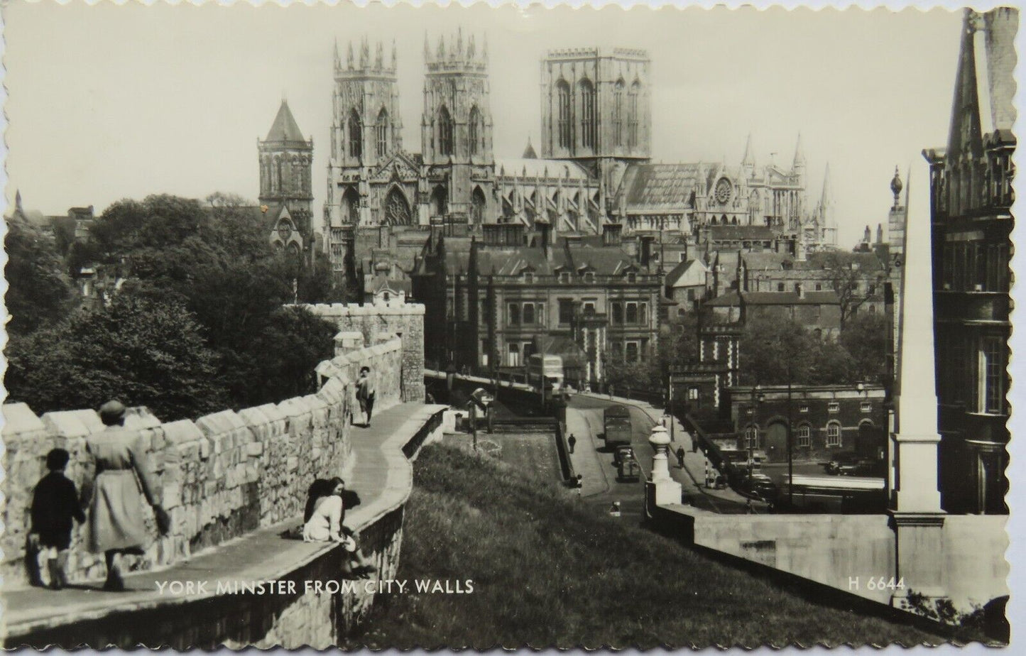 Old Postcard of York Minster From City Walls 1961