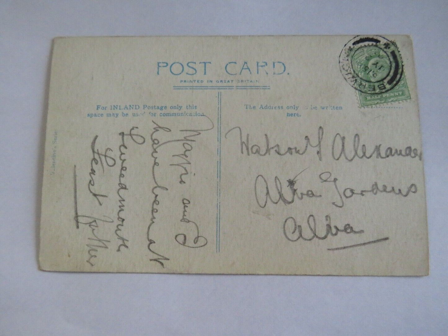 Old Antique Postcard of Rowardennon Loch Lomond 1903 - Ref : 1038