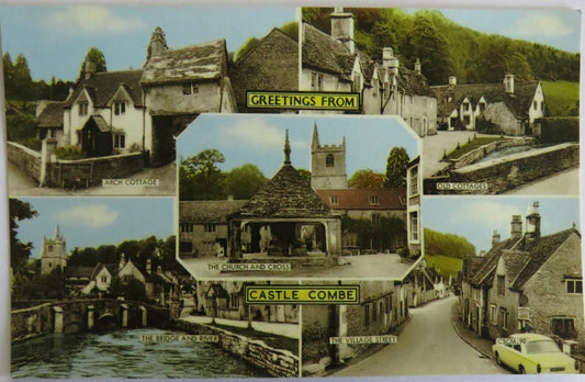 Old Postcard of Greetings From Castle Combe - Ref : 1042