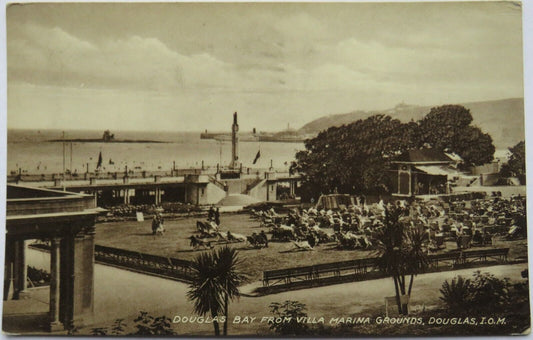 Old Postcard of Douglas Bay from Villa Marina Grounds, Douglas, I.O.M