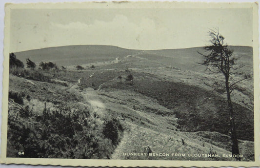 Old Postcard of Dunkery Beacon from Cloutsham, Exmoor, 1959