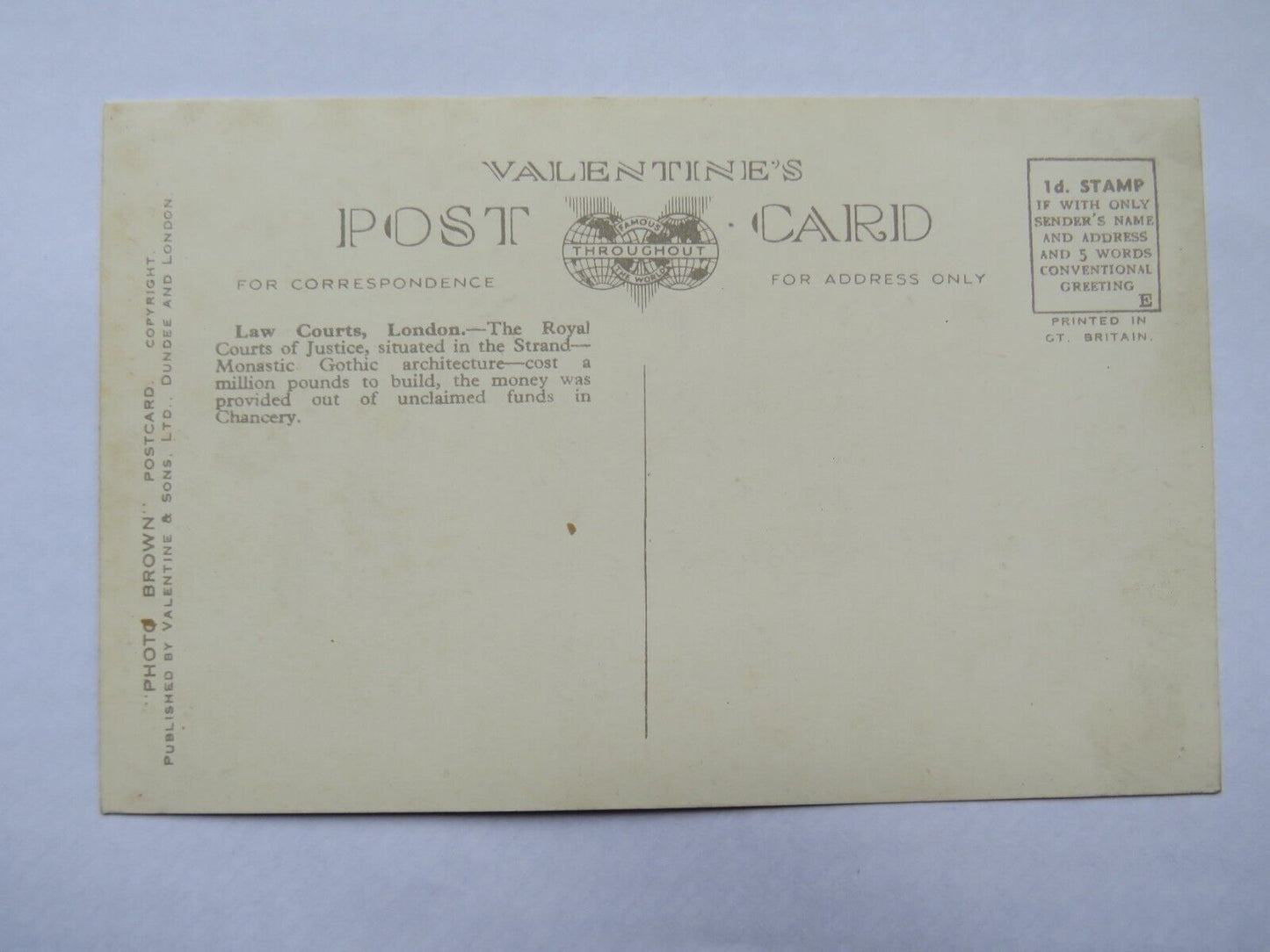 Old Postcard of Law Courts Fleet Street, London