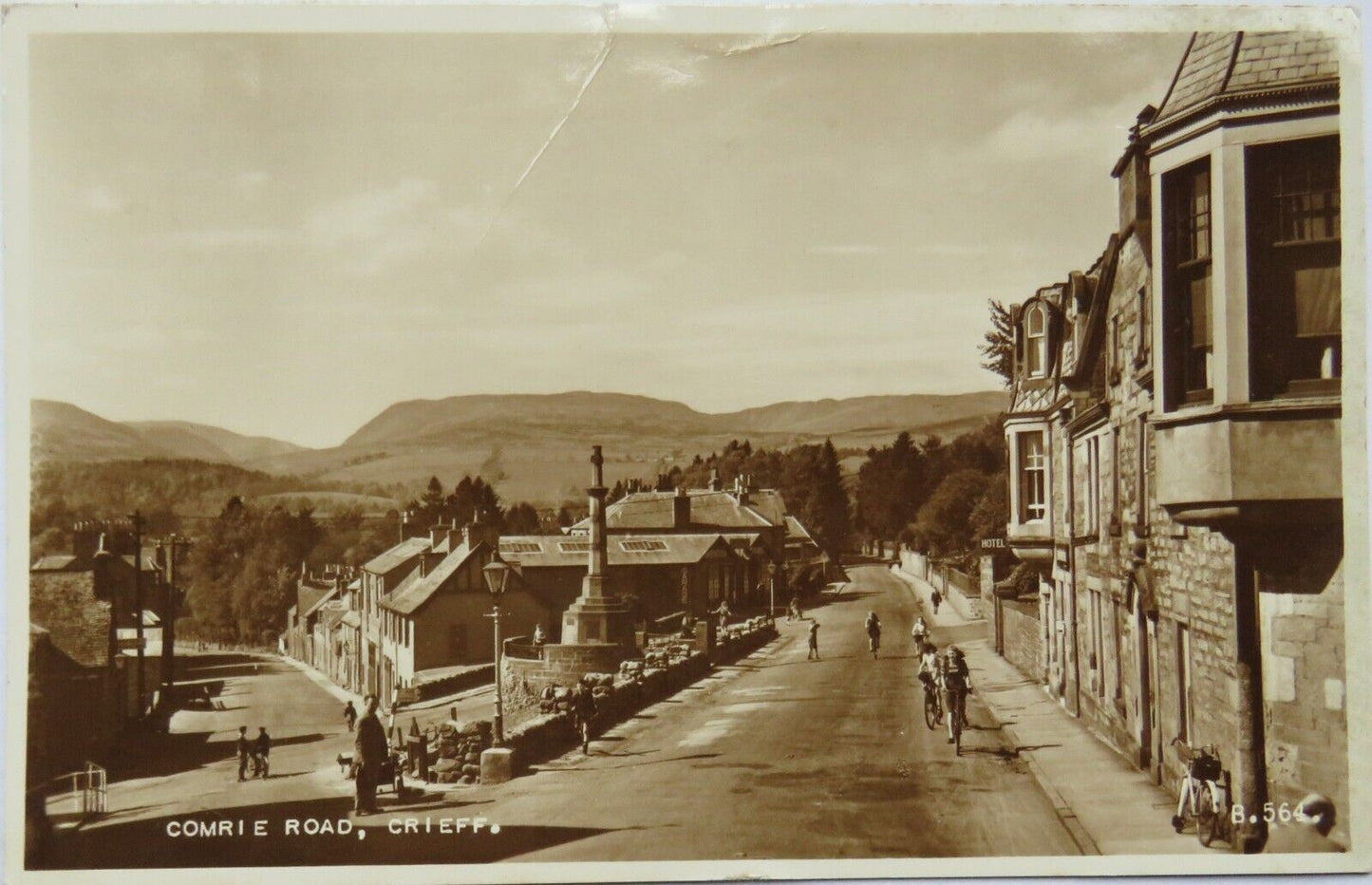 Old Photo Postcard of Comri Road, Crieff - 1954
