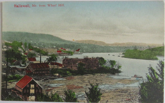 Old Postcard of Hallowell, From Wharf Hill - Ref  : 1018